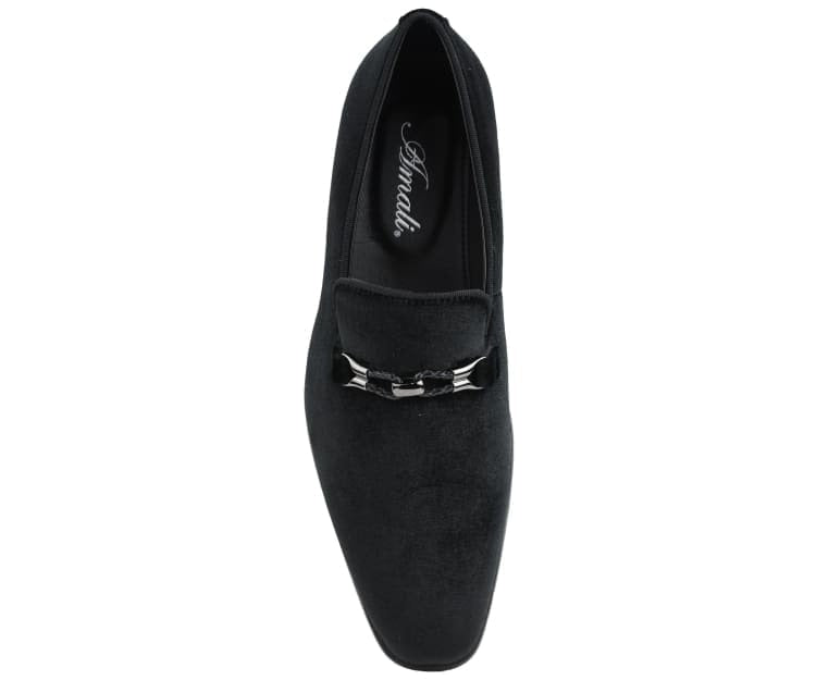 
                      
                        Amali Aller black velvet loafers top
                      
                    