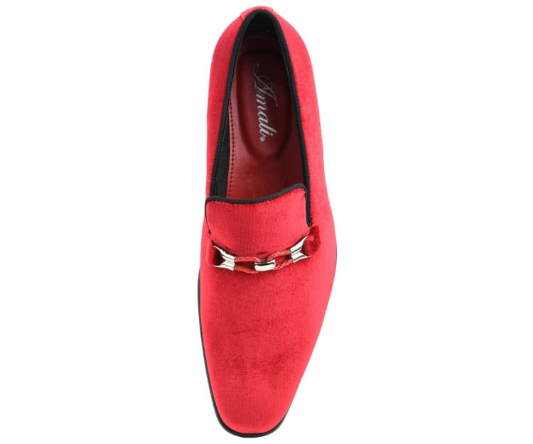 
                      
                        Amali Aller red velvet loafers top
                      
                    