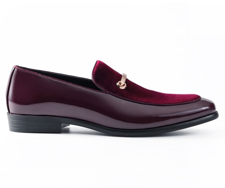 Amali Andrew burgundy loafers side