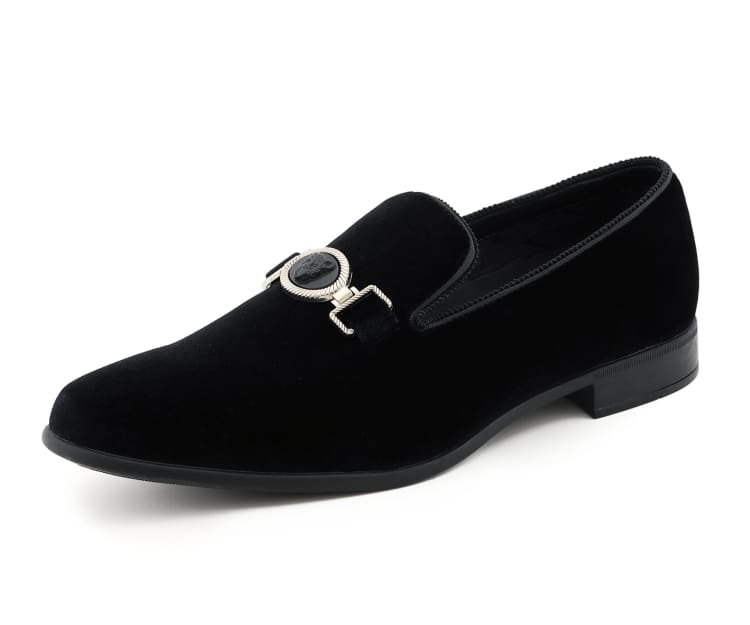 Amali Antonio black loafers with buckle main