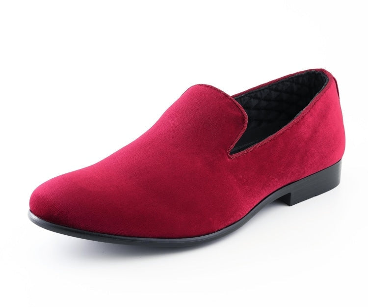 Amali Aries velvet burgundy loafers main