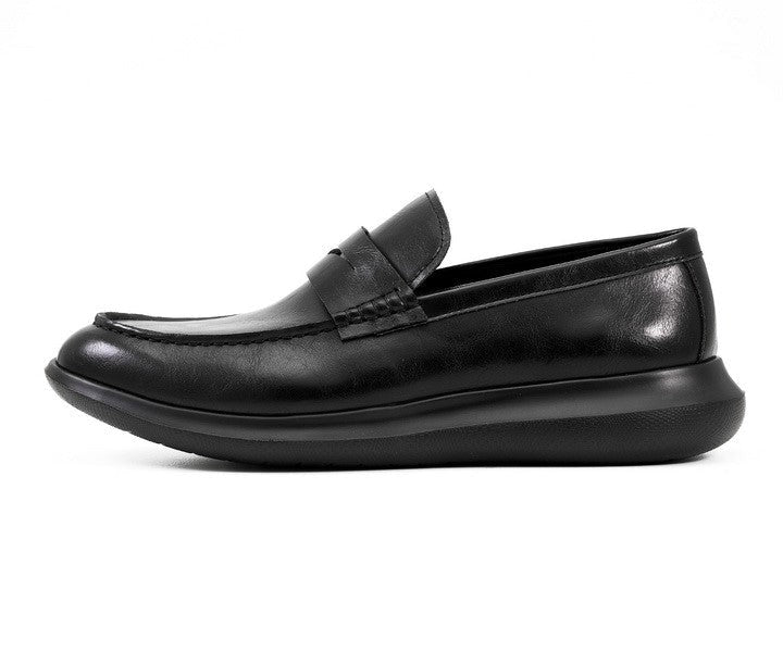 Amali Arvin black penny loafers side