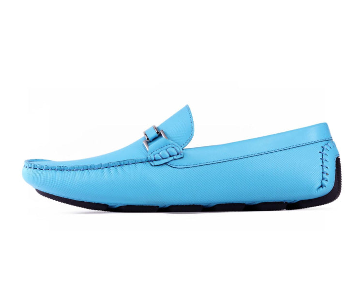 Amali Briggs blue bit driving loafers side