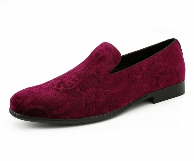 Amali Bryant burgundy tuxedo shoes main