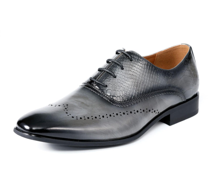 Amali Burke grey wingtip oxfords main