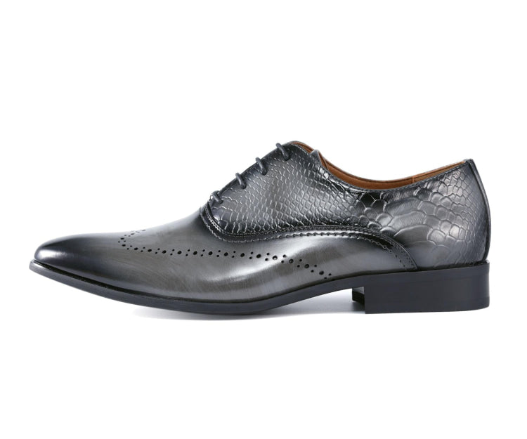 Amali Burke grey wingtip oxfords side