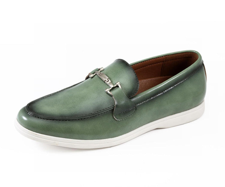 Amali Cahill mens green loafers main