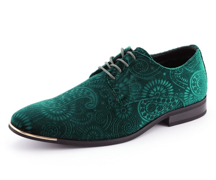 Amali Chadwick green derby shoes main