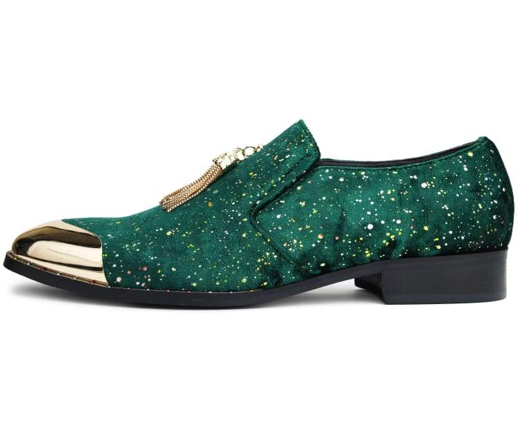 
                      
                        Amali Chaz green fashion loafers side
                      
                    