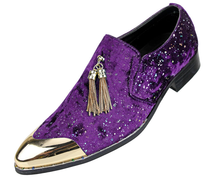 Amali Chaz purple fashion loafers angled