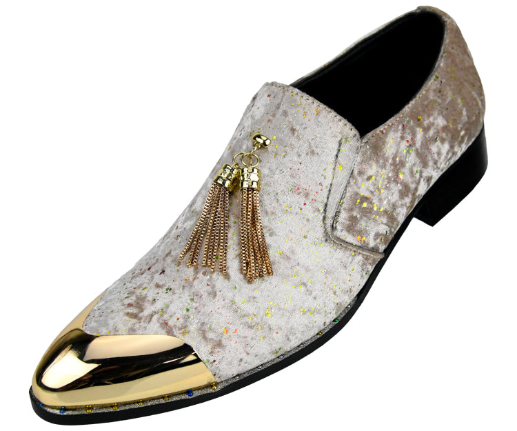 Amali Chaz taupe fashion loafers angled