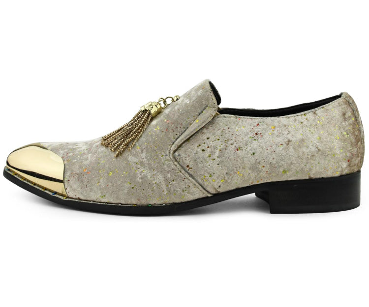 
                      
                        Amali Chaz taupe fashion loafers side
                      
                    