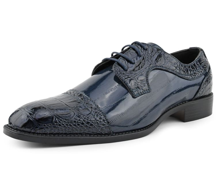 Amali Dallas navy cap toe derby main