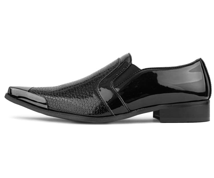 
                      
                        Amali Davis black patent loafers side
                      
                    