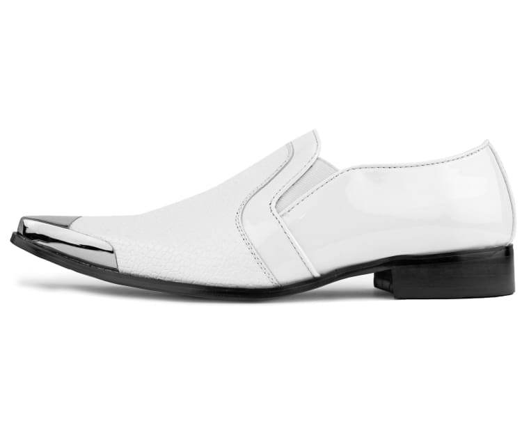 
                      
                        Amali Davis white patent loafers side
                      
                    