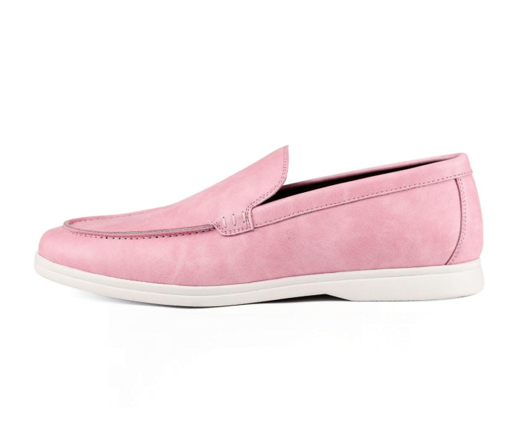 Amali Deniz pink loafers side