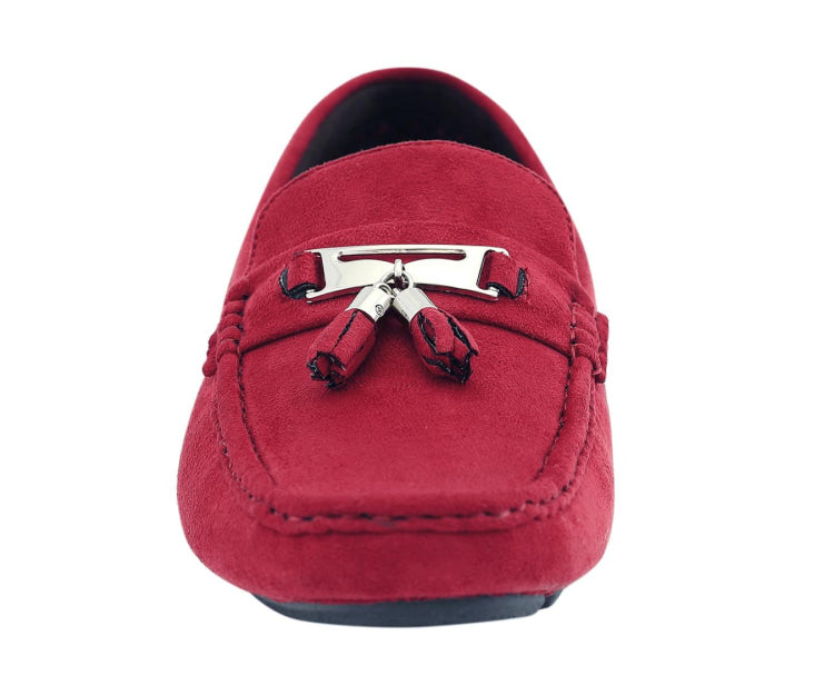 
                      
                        Amali Dyer red driving shoes front
                      
                    