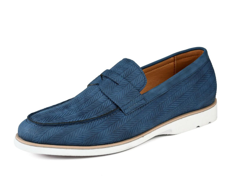 Amali Elias navy penny loafers main