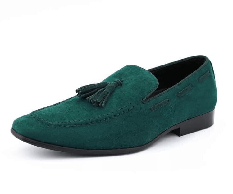 Amali Emperor green tassel loafers main