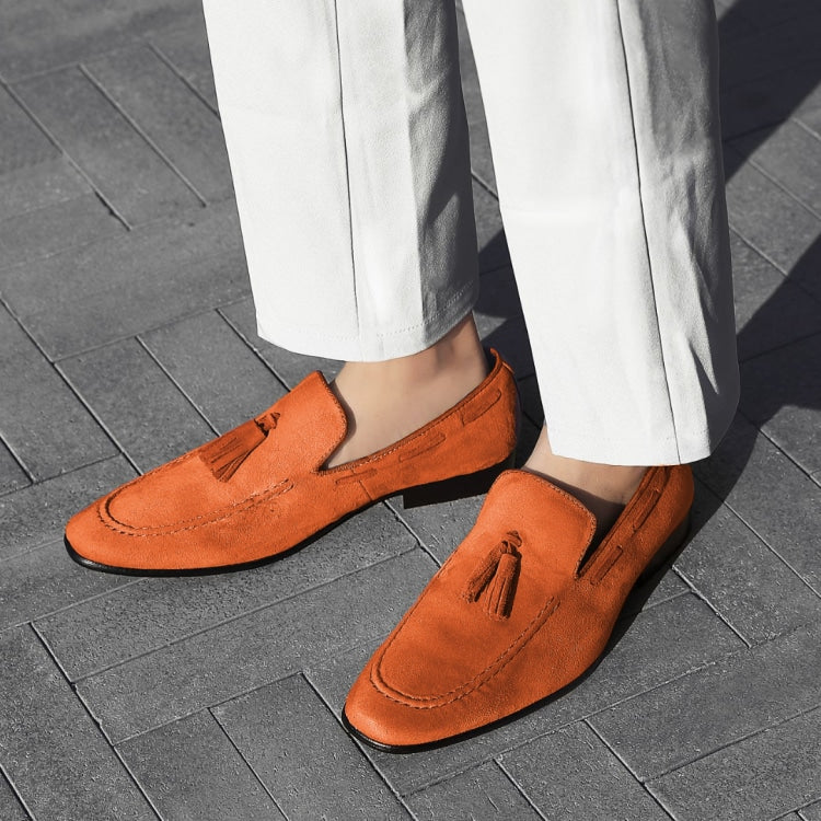 Amali Emperor orange tassel loafers life