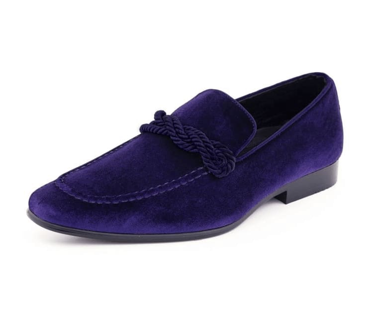 Amali Essex purple velvet smoking slippers main