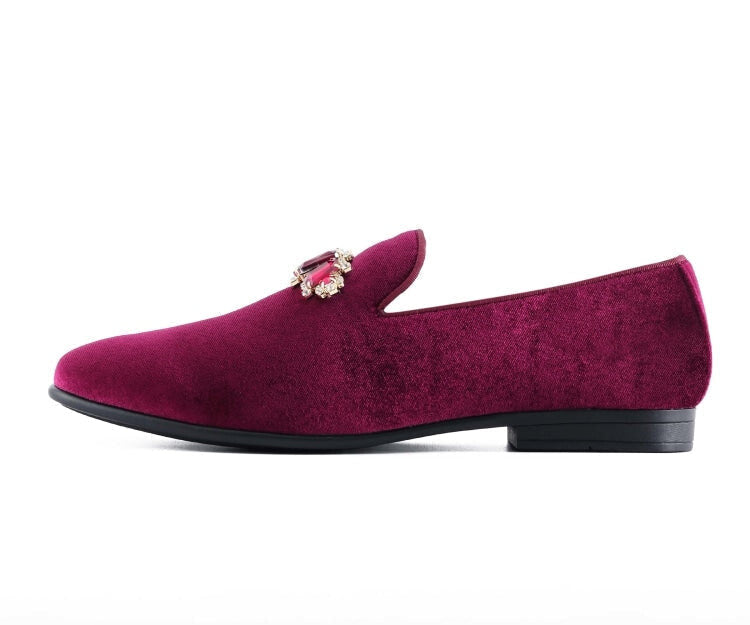 Amali Fabio burgundy loafers side