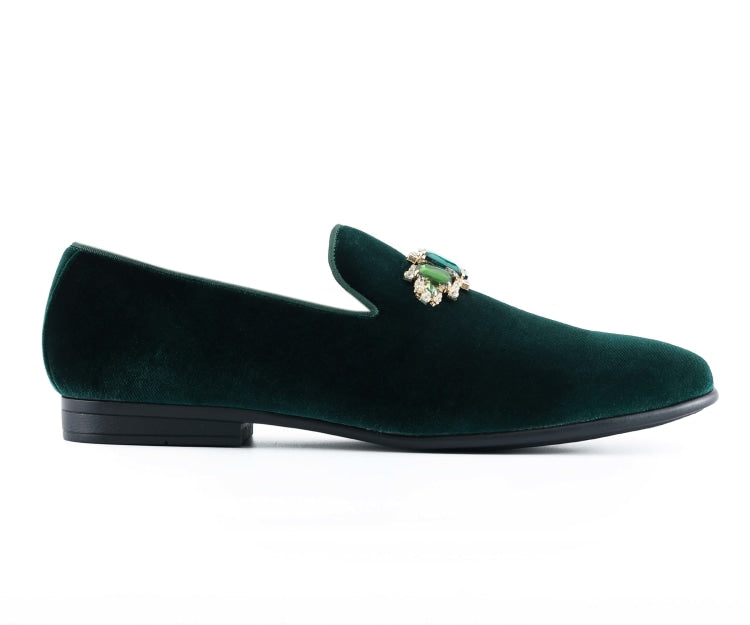 Amali Fabio green loafers side