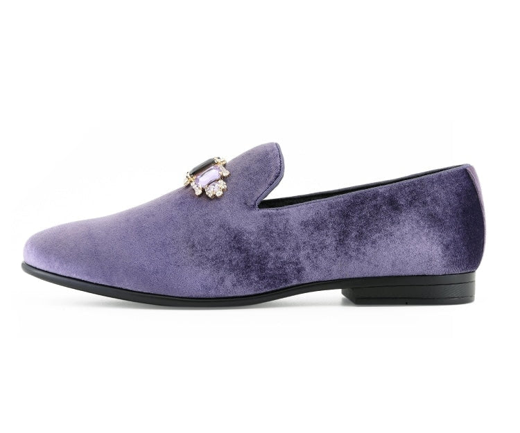 Amali Fabio lavender loafers side