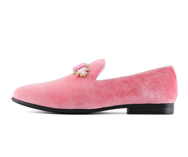 Amali Fabio pink loafers side