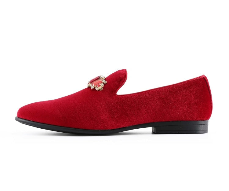 Amali Fabio red loafers side