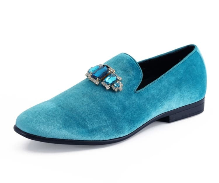 Amali Fabio turquoise loafers main