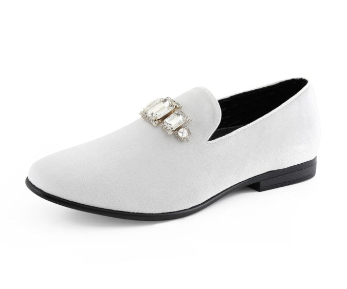 Amali Fabio white loafers main