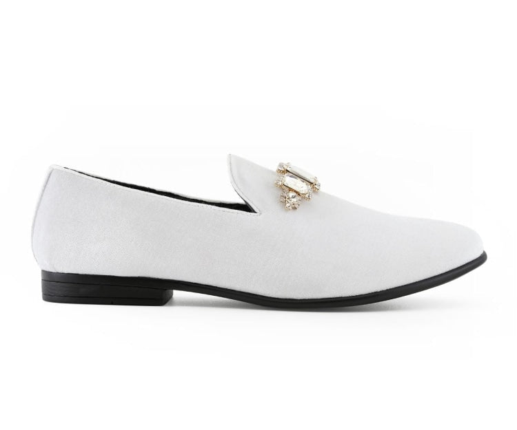 Amali Fabio white loafers side