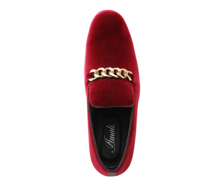 
                      
                        Amali Fay burgundy velvet loafers top
                      
                    