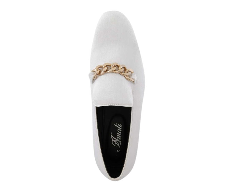 
                      
                        Amali Fay white velvet loafers top
                      
                    