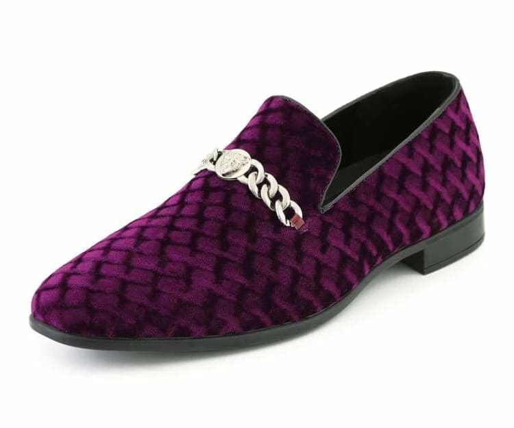 Amali Felix burgundy velvet loafer main