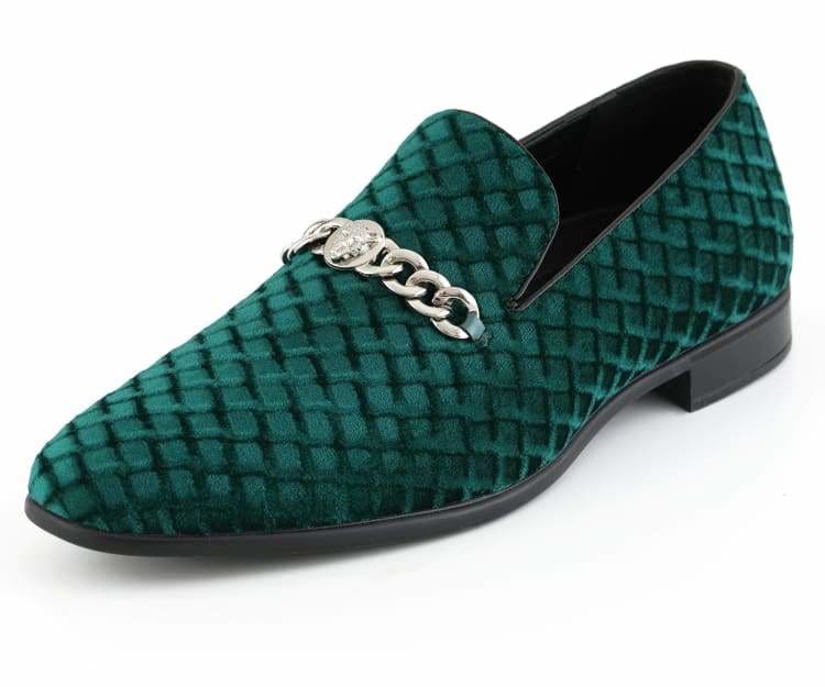 Amali Felix green velvet loafer main