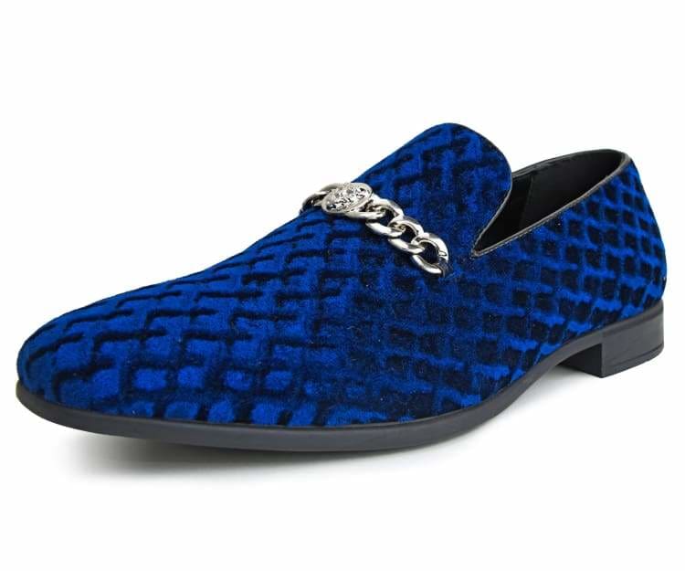 Amali Felix navy velvet loafer main