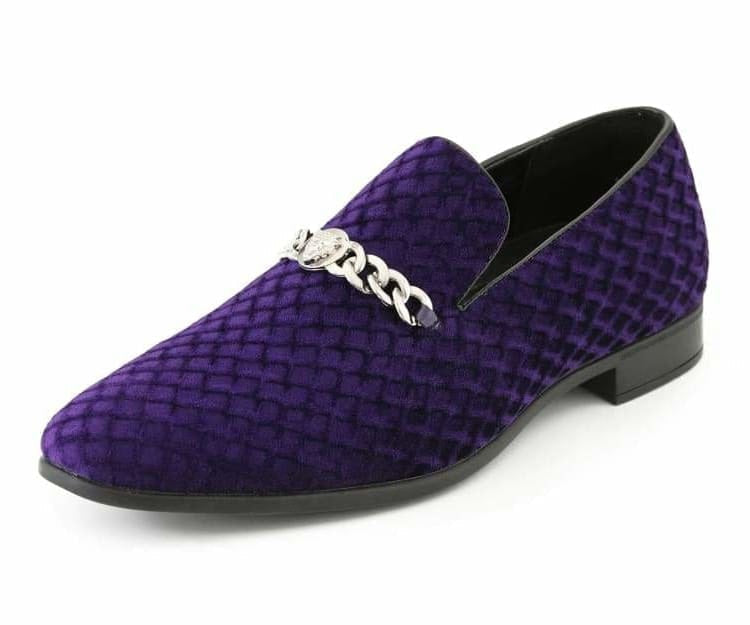 Amali Felix purple velvet loafer main