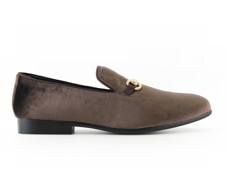 Amali Harrison brown horsebit loafers​ side