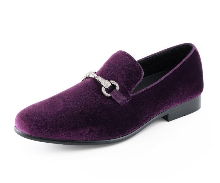 Amali Harrison purple horsebit loafers main