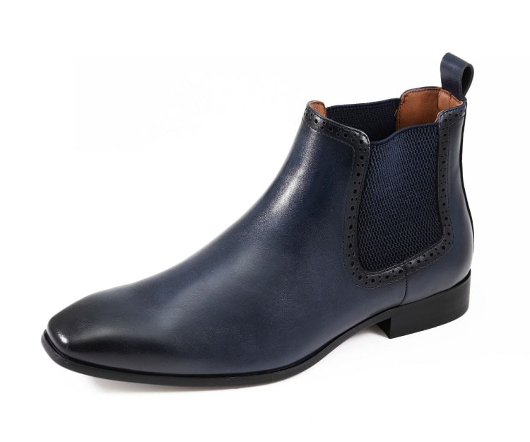 Amali Hayes navy chelsea boots main