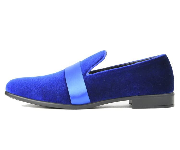 Amali Knight blue smoking slippers side