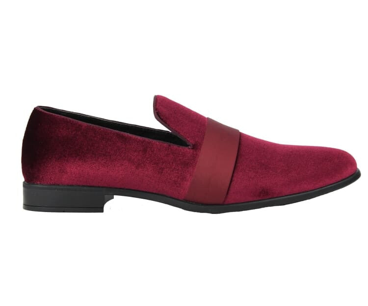 Amali Knight burgundy smoking slippers side