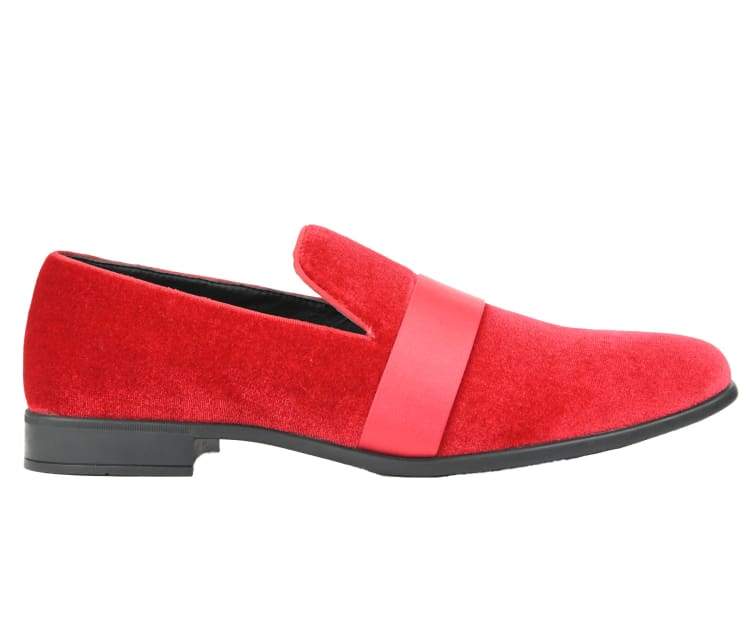 Amali Knight red smoking slippers side