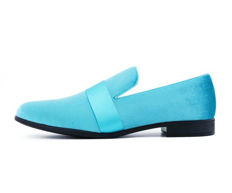 Amali Knight turquoise smoking slippers side