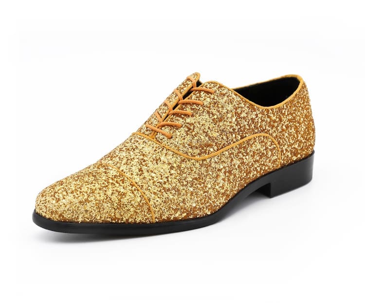 Amali Lawrence gold glitter oxfords main