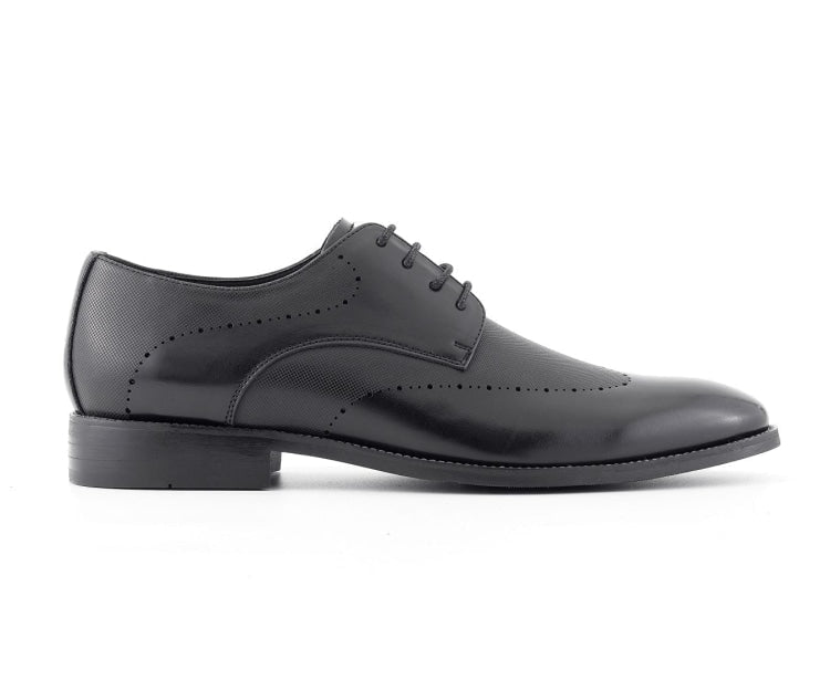 Amali Luke black wingtip oxfords side