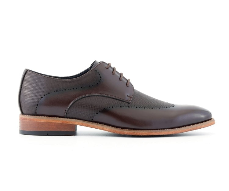 Amali Luke brown wingtip oxfords side