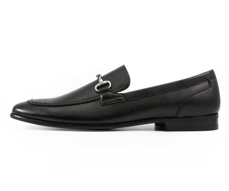 Amali Marco mens black loafers side